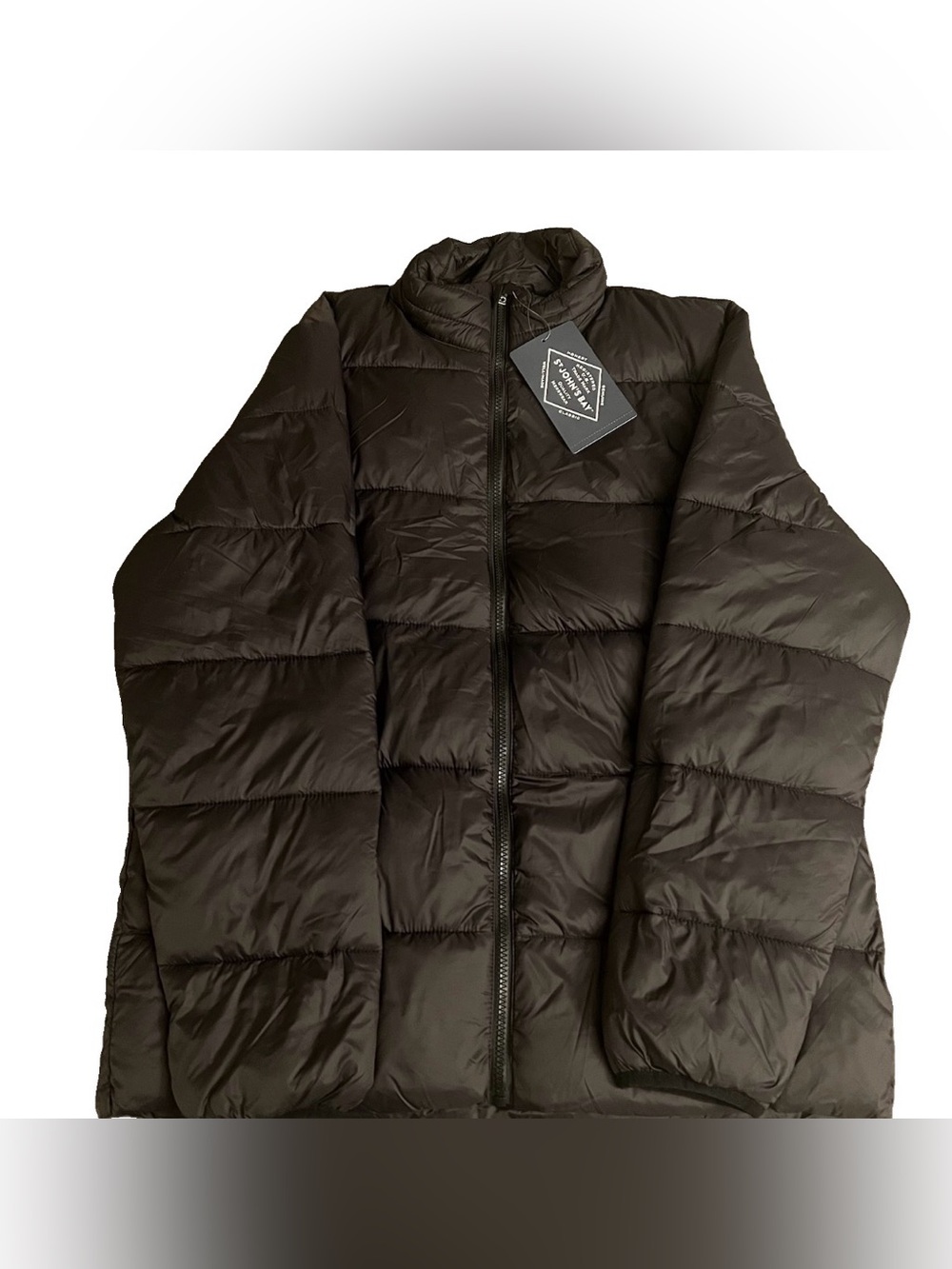 St. John's Bay Mens Water Resistant Midweight Puffer Jacket - NWT - M - Black